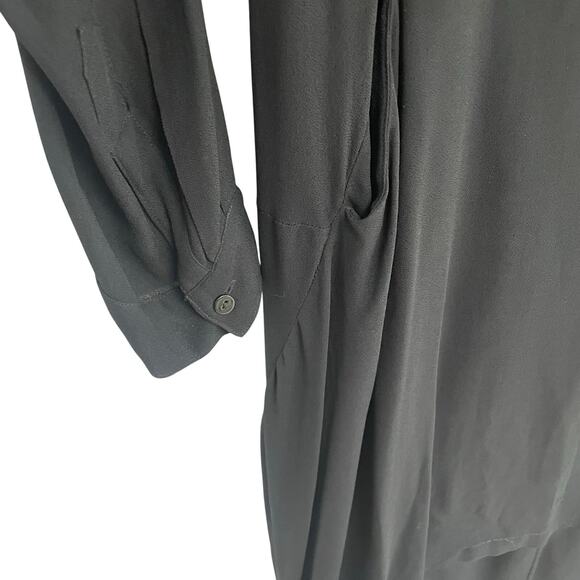 Johnny Was Sequin Floral Print Asymmetric Black Button Up Dress Womens Medium - Picture 3 of 9